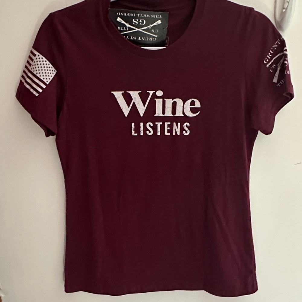 Grunt Style Burgundy 'Wine Listens' Tee